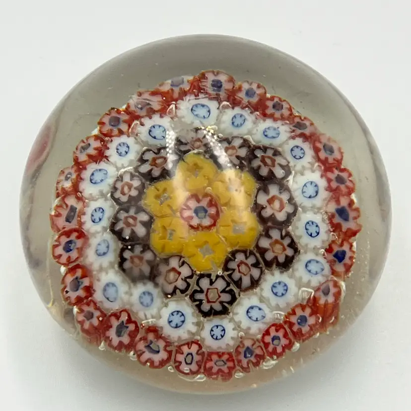 Vintage Millefiori Art Glass Paperweight- As Is