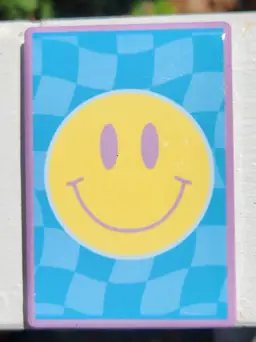 Fridge Magnet 3"x2" Yellow & Blue Smiley Face