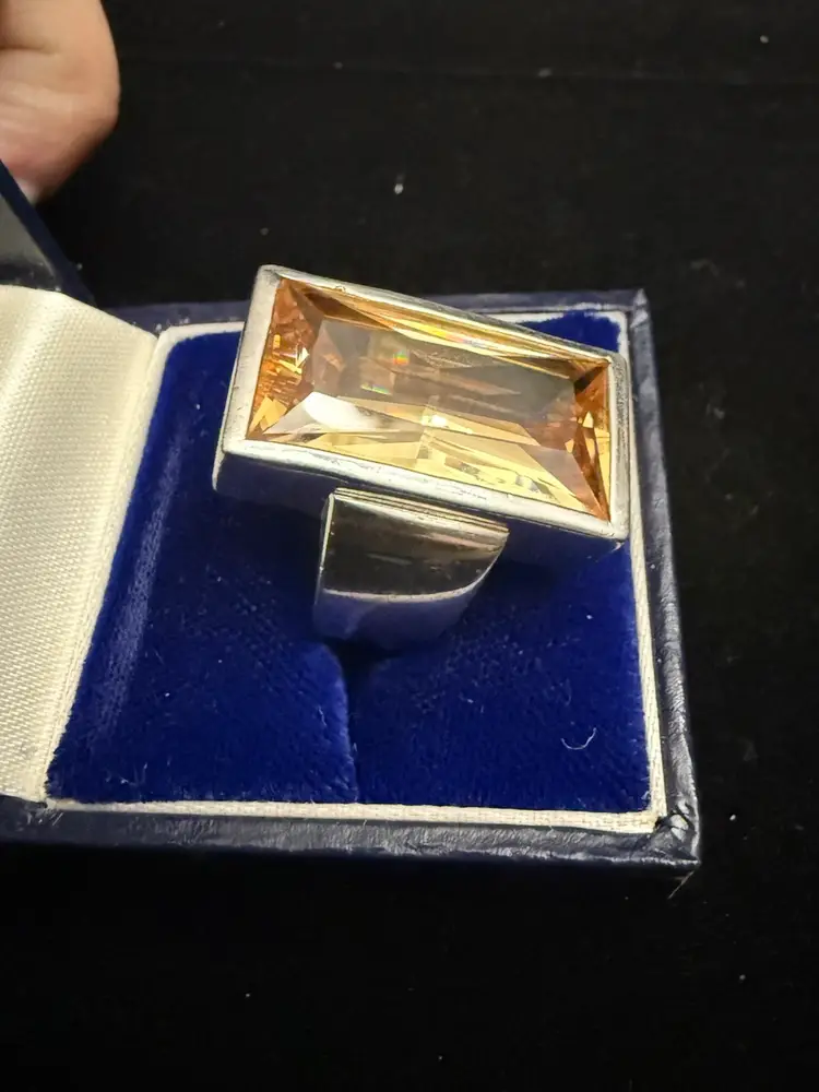 Sterling Silver And Citrine Ring