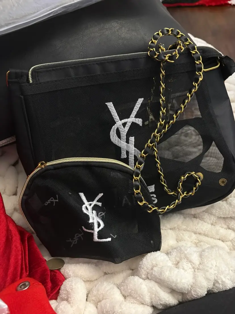 YSL GWP Mesh 2 Pcs Beauty Bag