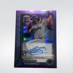 Agustin Ramirez 2025 Topps Chrome Update Purple Refractor RC Certified Autograph Issue 161/250