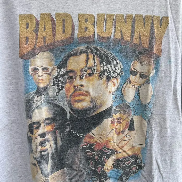 Bad Bunny, Light Gray T-Shirt.