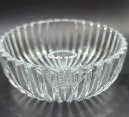 Vintage KIG Indonesia Glass Bowl – Ribbed Design with Manganese Glow – Circa 1980s–1990s