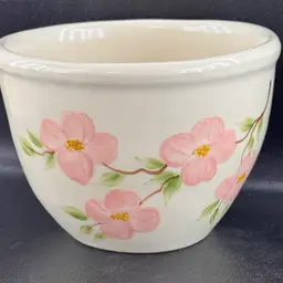 Handmade Emerson Creek Pink Floral Pottery Bowl