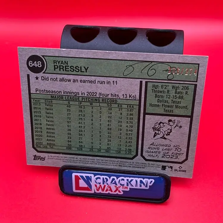 Ryan Pressly 2023 Topps Heritage High Number Chrome Silver Refractor 206/274 Houston Astros