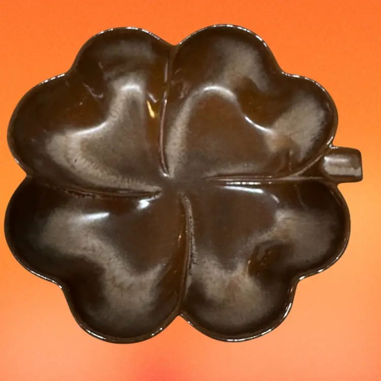 Vintage FRANKOMA #223 Trinket Or Ash Tray Clover Brown Dish