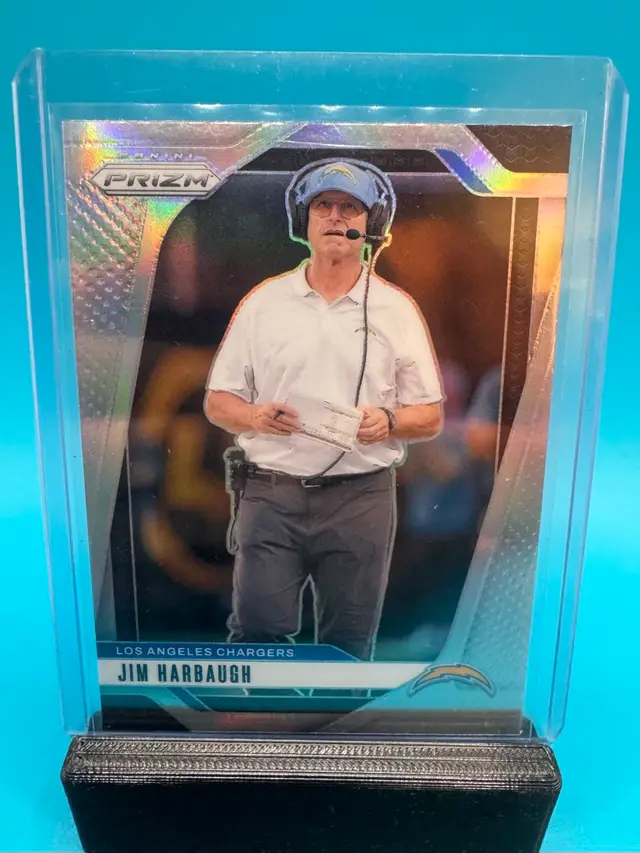 Jim Harbaugh Prizm Silver Los Angeles Chargers