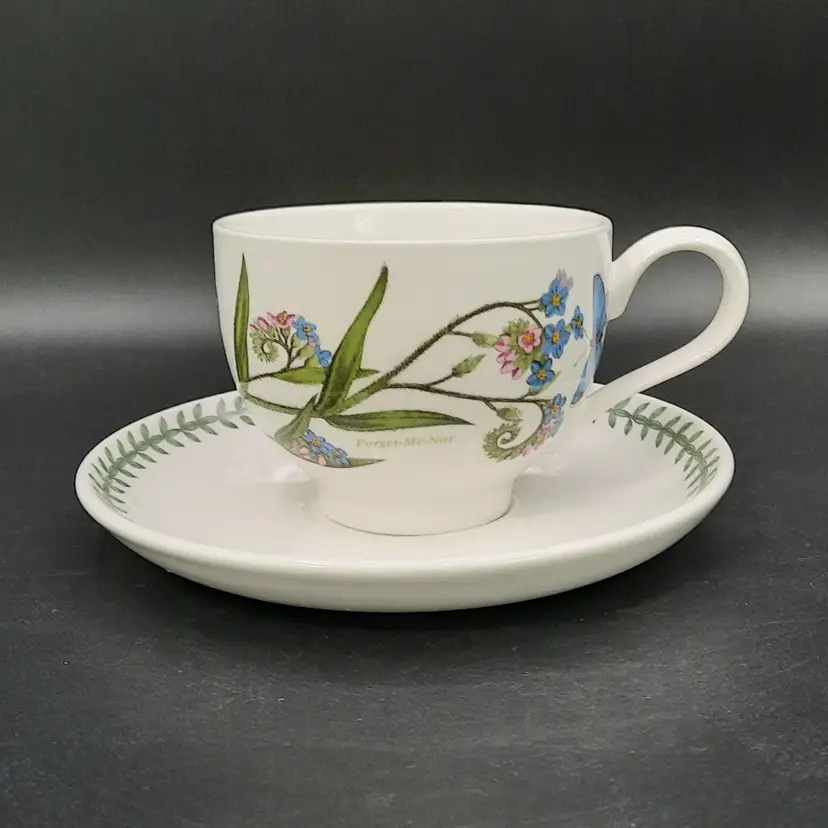 Portmeirion Botanic Garden Forget-Me-Not Myosotis Palustris Tea Cup and Saucer