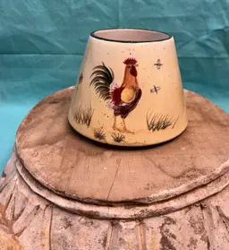 Home Interiors Ceramic Rooster Candle Jar Lamp Shade