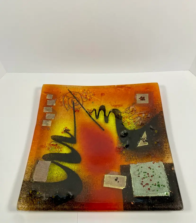 Benjamin Chang Fused Art Glass Dish