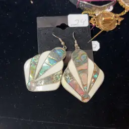 Alpaca Mexico MOP Dangle Pierced Earrings