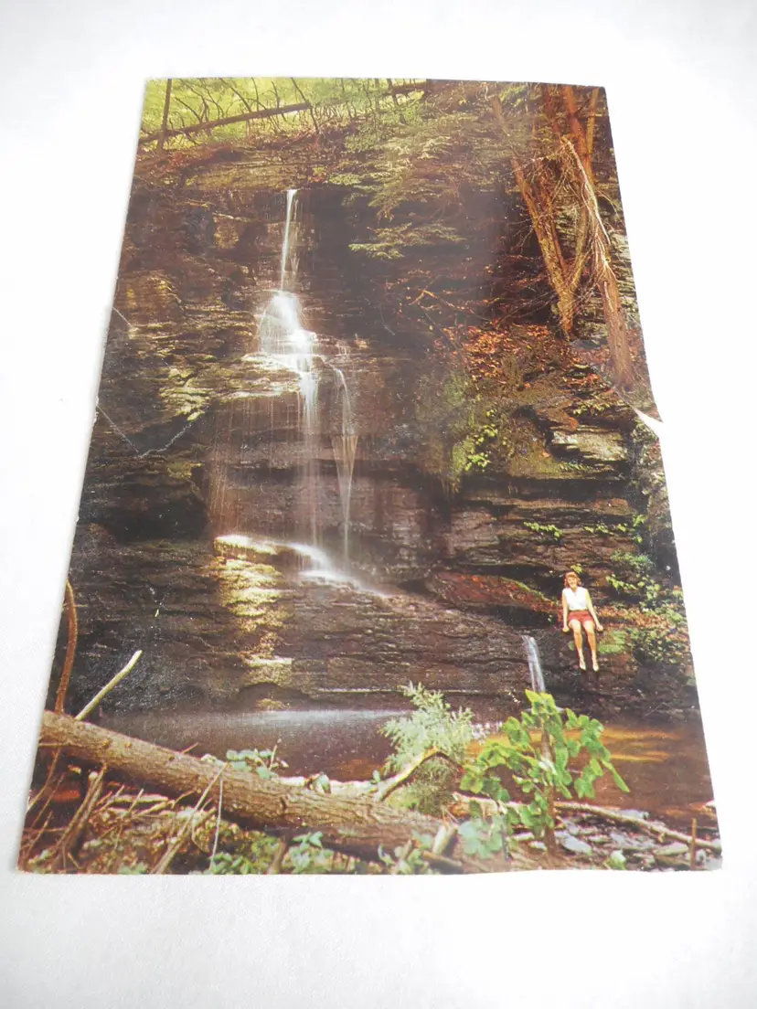 Vintage Postcard unposted Bushkill Falls, PA Bridal Veil Falls 1960s