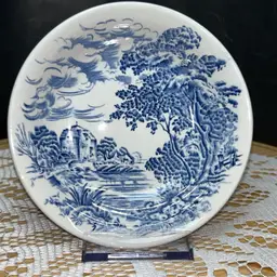 Enoch Wedgwood Tunstall Berry Bowl Blue Countryside Scene