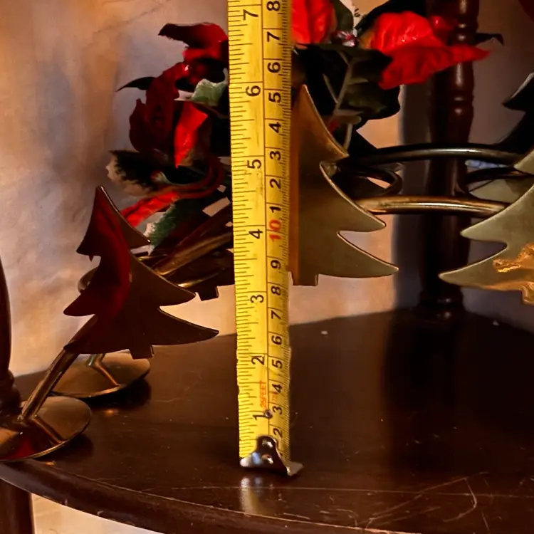 Vintage Solid Brass Christmas Tree Candle Holder