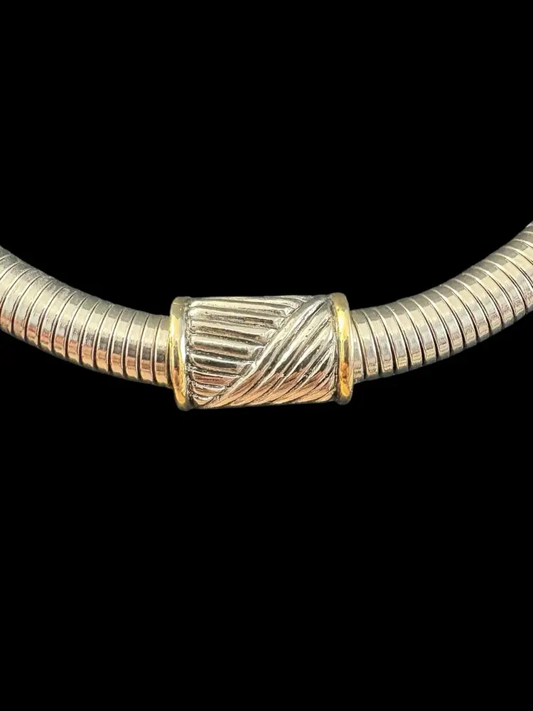 14. Vintage Omega Silvertone Magnetic Closure Necklace