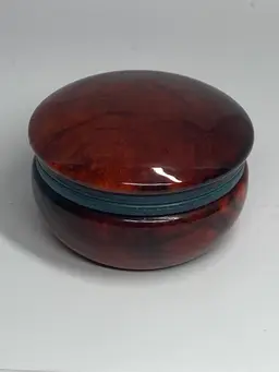 Italian Alabaster Trinket Box, 3.25" Diameter