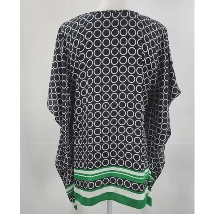 Michael Kors Blue Patterned Short Sleeve Blouse Top Small/Medium