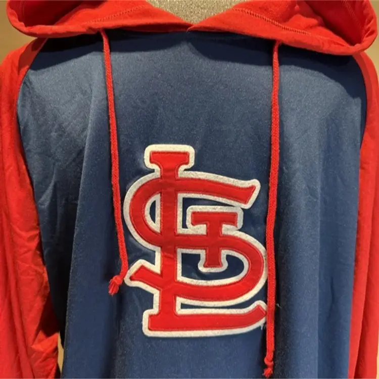 St Louis Cardinals Micro Fleece Pullover Hoodie Sz XL Long Sleeve T Shirt Weight