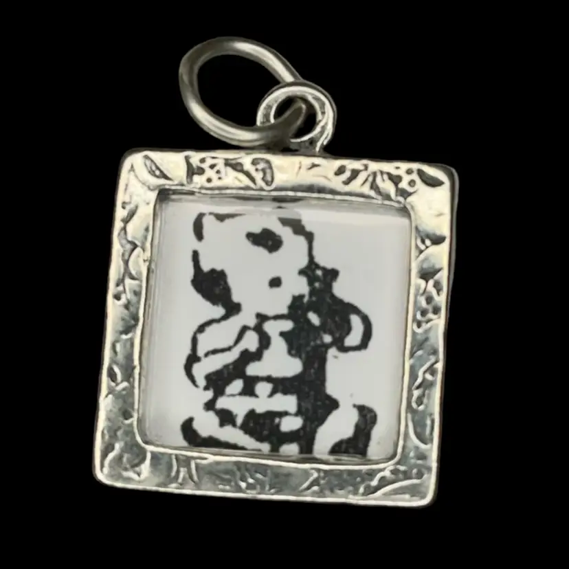 .925 Sterling Picture Frame Charm / Pendant SJZ Stamped
