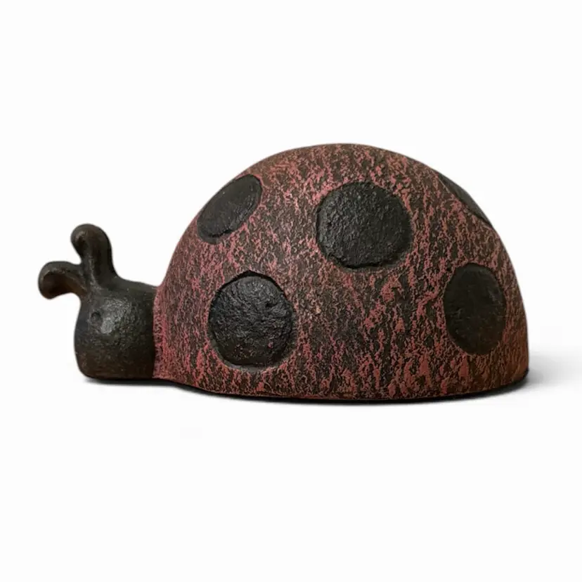 Vintage Cast Iron Lucky Ladybug Doorstop