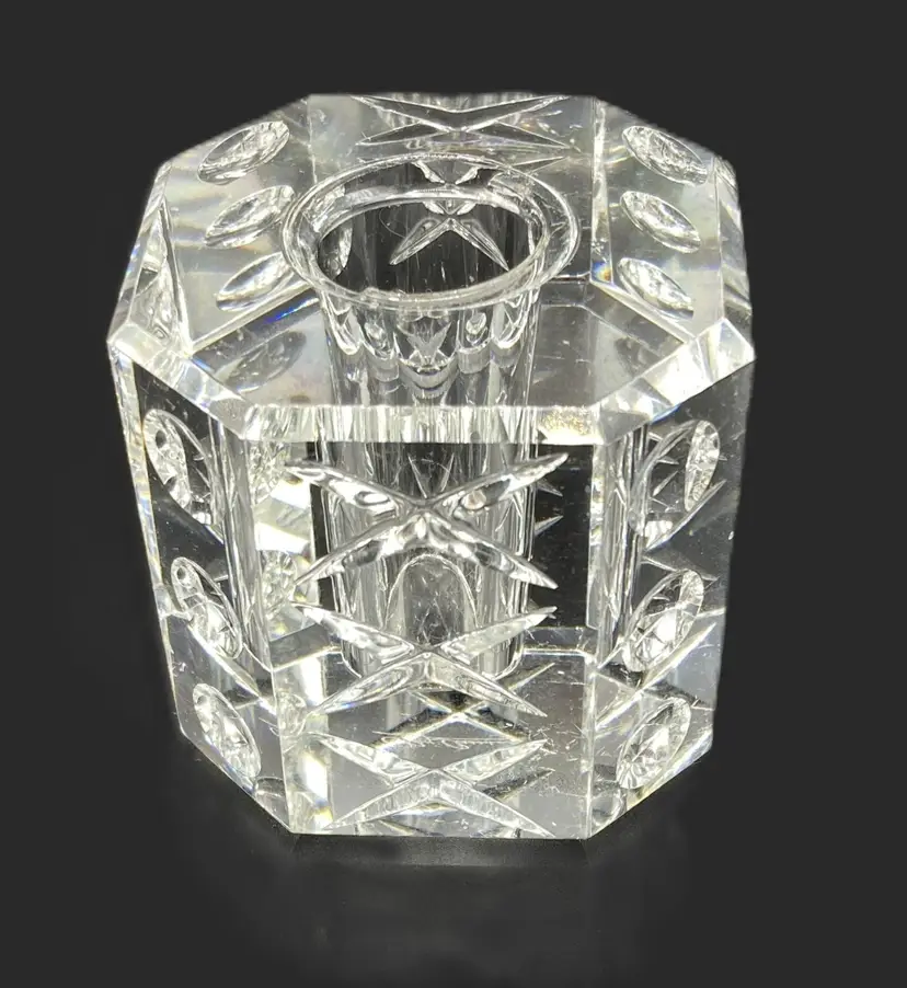 LAST CHANCE: Oleg Cassini Signed Cut Crystal Perfume Bottle without Stopper