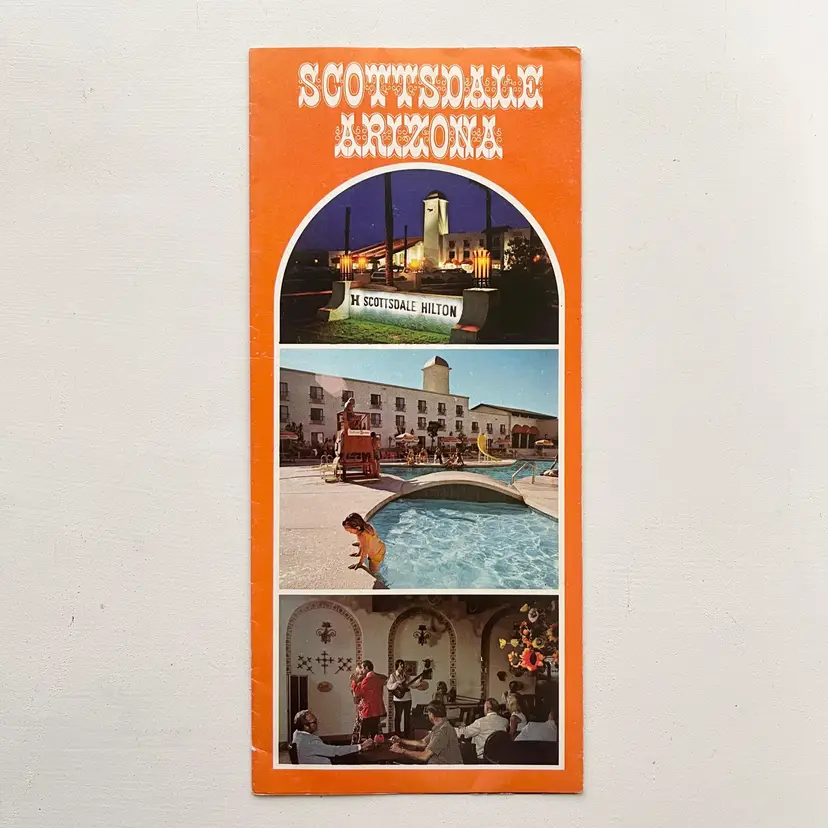 Scottsdale Hilton Advertising Brochure Arizona Hotel Paul Shank Restaurant 1970s