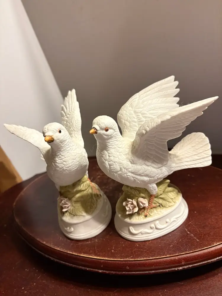 Napcoware Peace Dove Figurines, Set Of 2