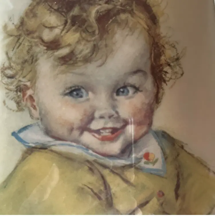 1930’s Maude Tousey Rangel Framed Baby Print 7 X 9.5 Vintage MCM