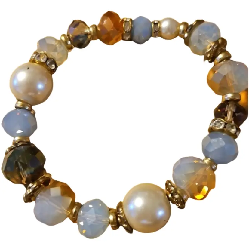 Elegant Multicolor Art Glass Beaded Bracelet