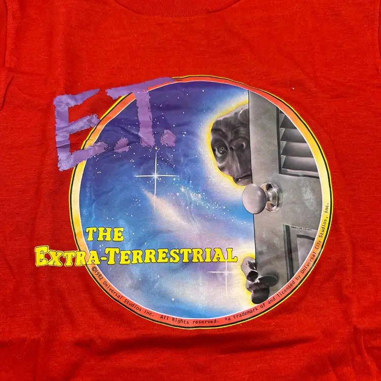 Vintage 1982 E.T. Movie Universal Studios T-Shirt Youth Large Ched  USA