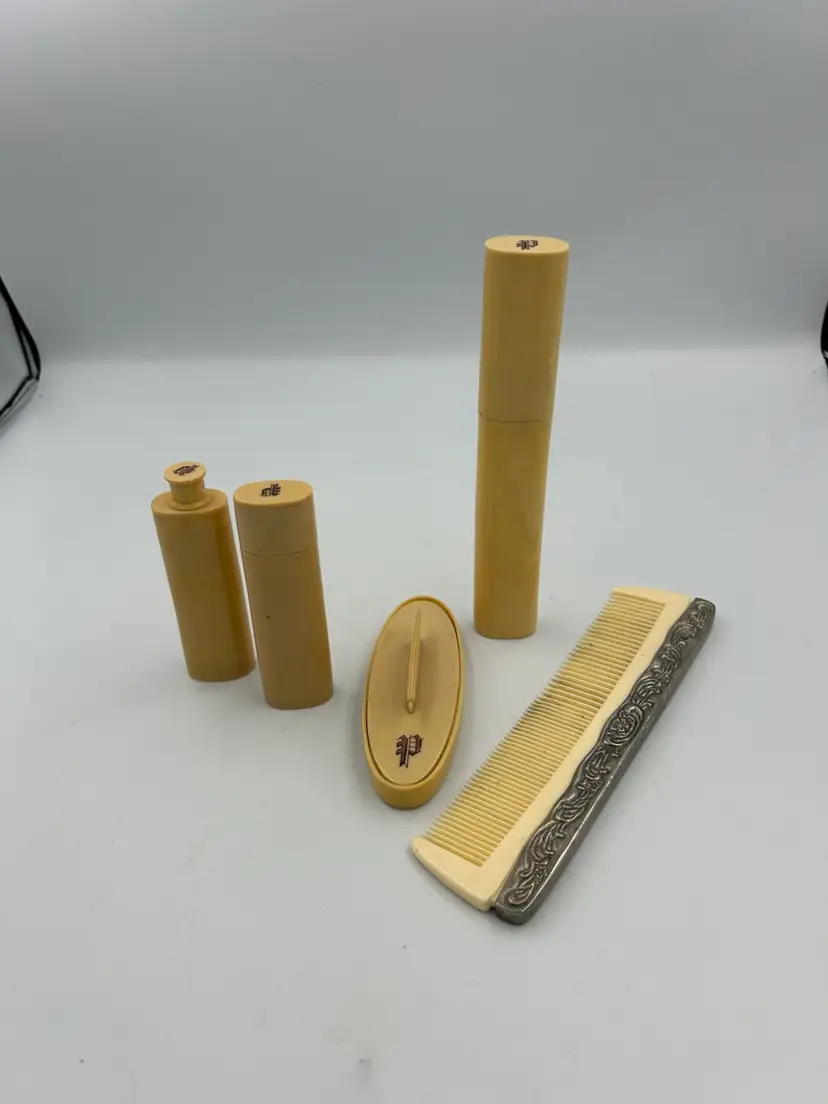 5 Piece “French Ivory” -pyralin (celluloid) Vanity Set