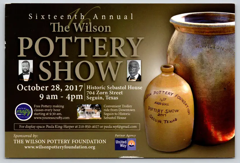 Postcard Sixteenth Annual The Wilson Pottery Show Seguin Texas October 2017