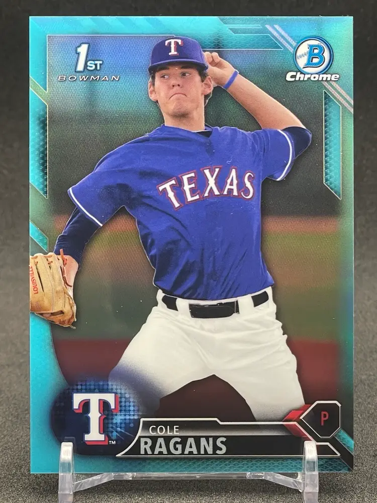 2016 Bowman Draft - Chrome Draft Picks Cole Ragans #BDC-64 Sky Blue Refractor