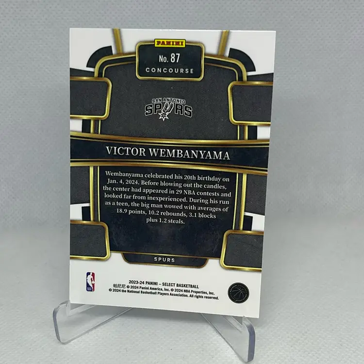 2023-24 Panini Select NBA Victor Wembanyama Blue Concourse Base RC #87 Spurs