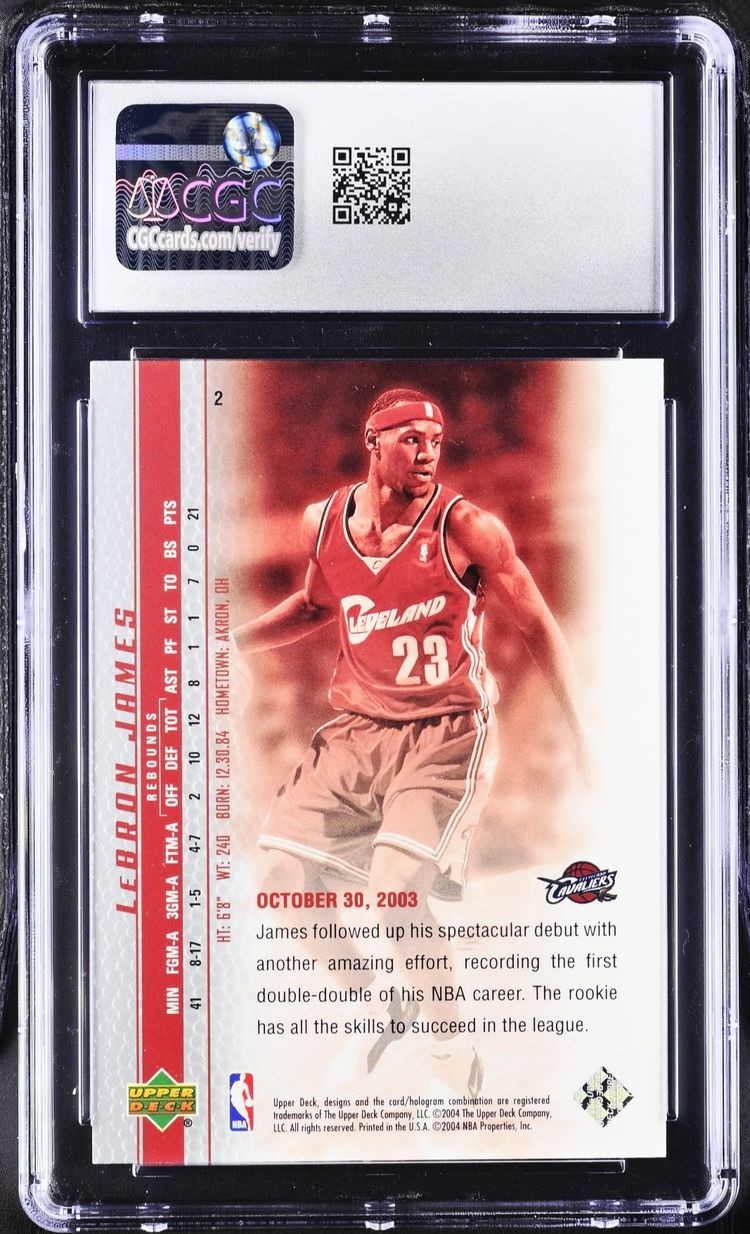 2003 Upper Deck Phenomenal Beginning LeBron James #2 CGC 10 Gem Mint Rookie RC
