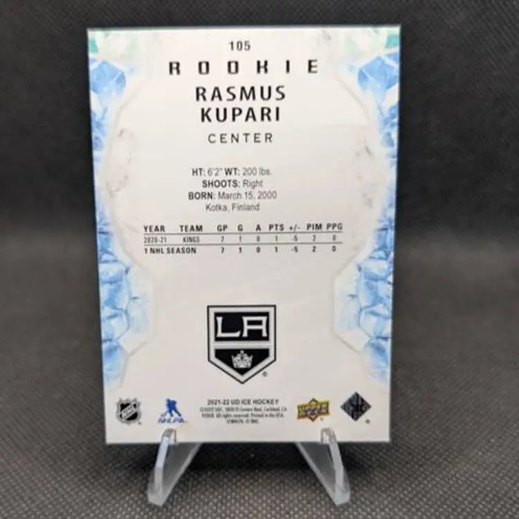 Rasmus Kupari 2021-22 Upper Deck Ice Rookie Card (RC) #105 - Los Angeles Kings