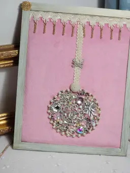 Handmade Christmas ornament framed art