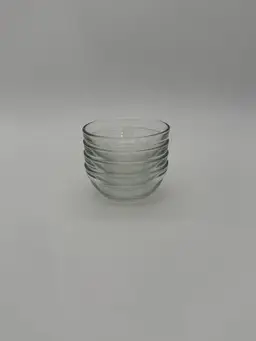 Shrimp Cocktail / Sauce/ Serving Bowls Vintage Clear Glass Set Of 4 -Small Stack