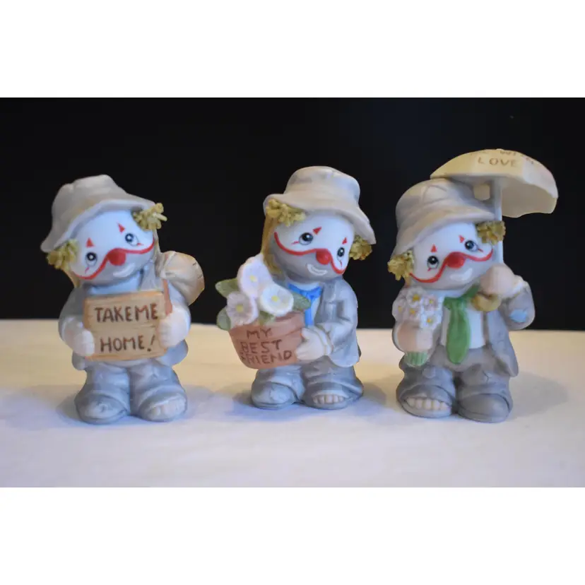Enesco Li'l Vagabond Clowns Set Of 3 1987