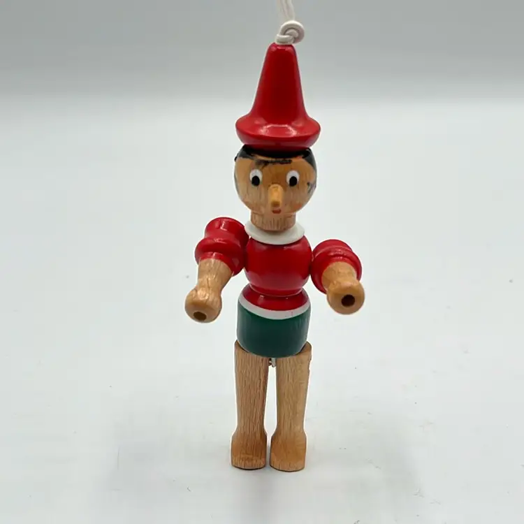 Italian Maestro Geppetto Pinocchio Wooden Ornament