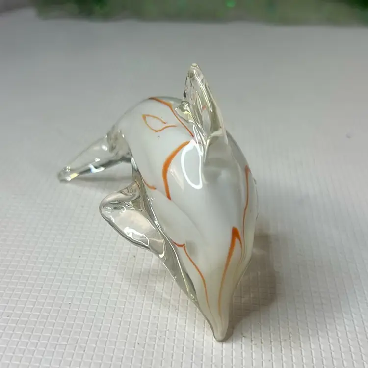 3.3” Animal Of The Sea Dolphin Fish White With Orange Strips