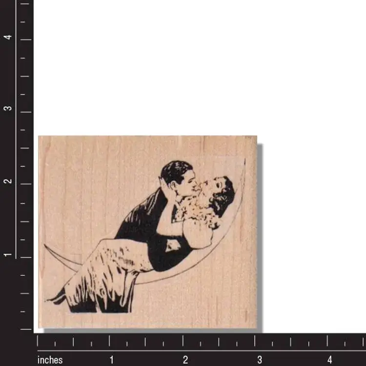 Moon Lovers Rubber Stamp - Victorian Style Couple