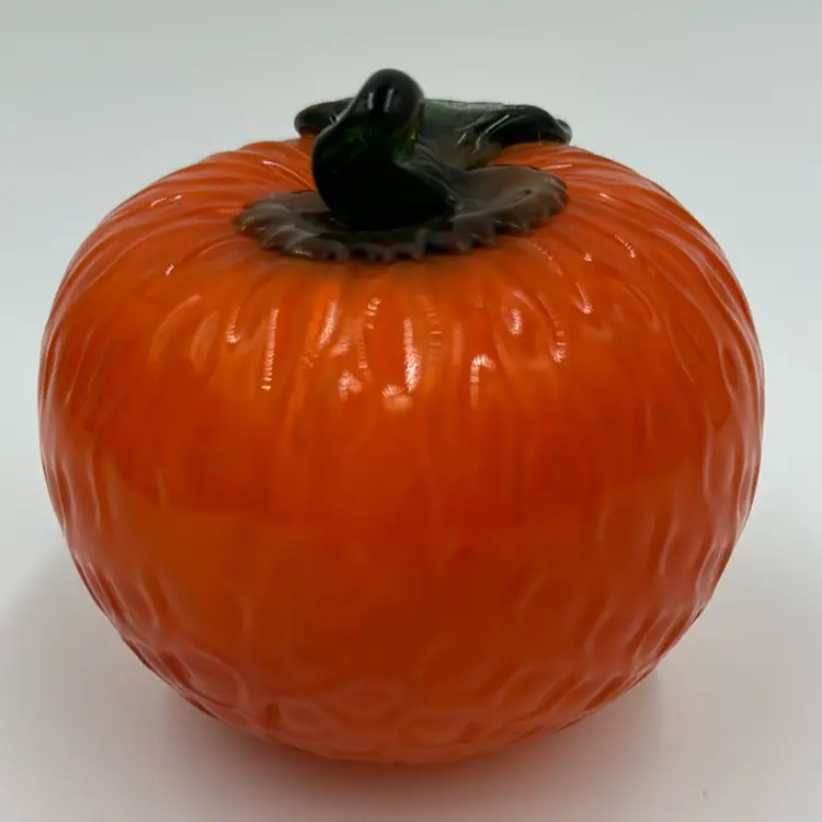 Vintage Art Glass Fruit Hand Blown Orange