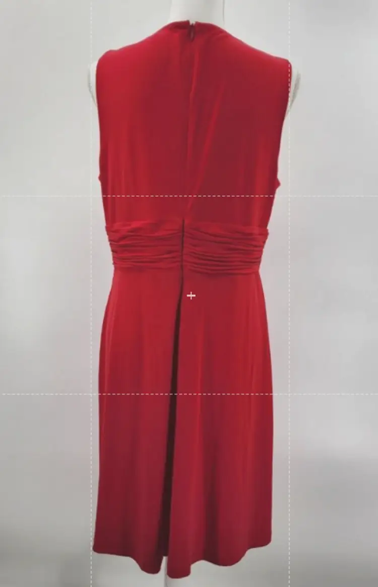 Calvin Klein Red Knee Length Sleeveless Dress Size 12