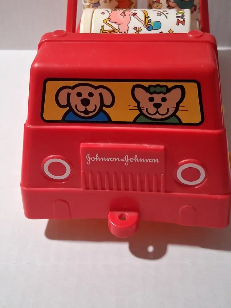 Vintage Johnson & Johnson Rhythm Rollers Car Truck Baby Toy Rattle COMPLETE