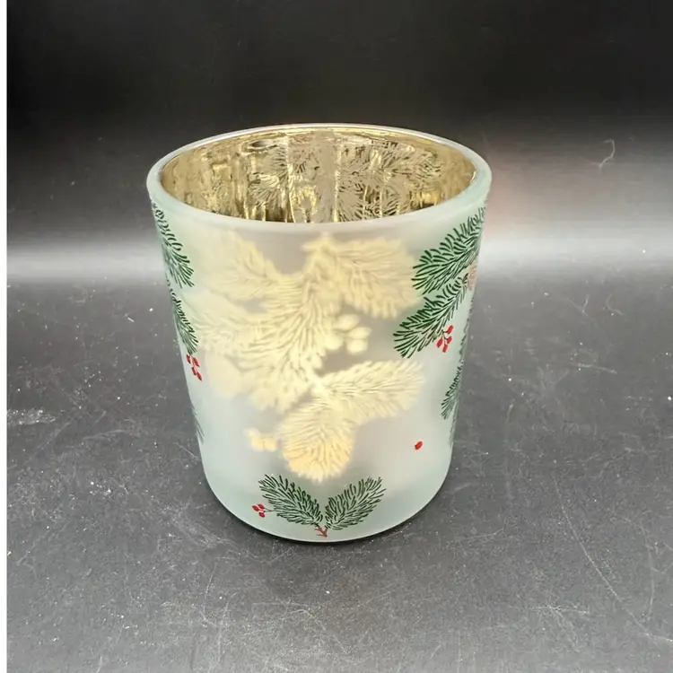 Yankee Candle Balsam Flicker Frosted Glass Votive/Tea Light Candle Holder