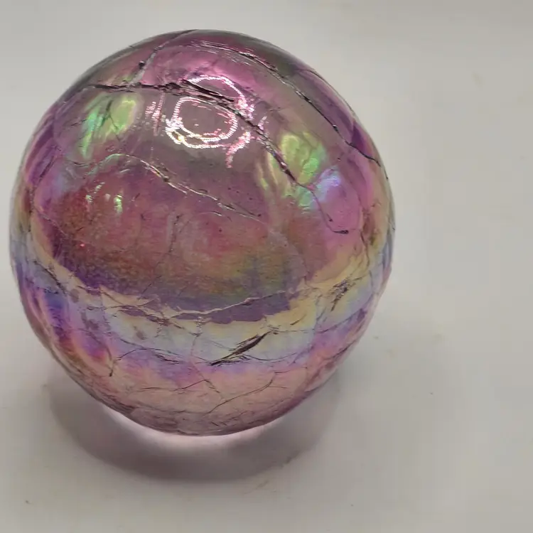 OBG paperweight Glass translucent Crackle Glass vintage 1989