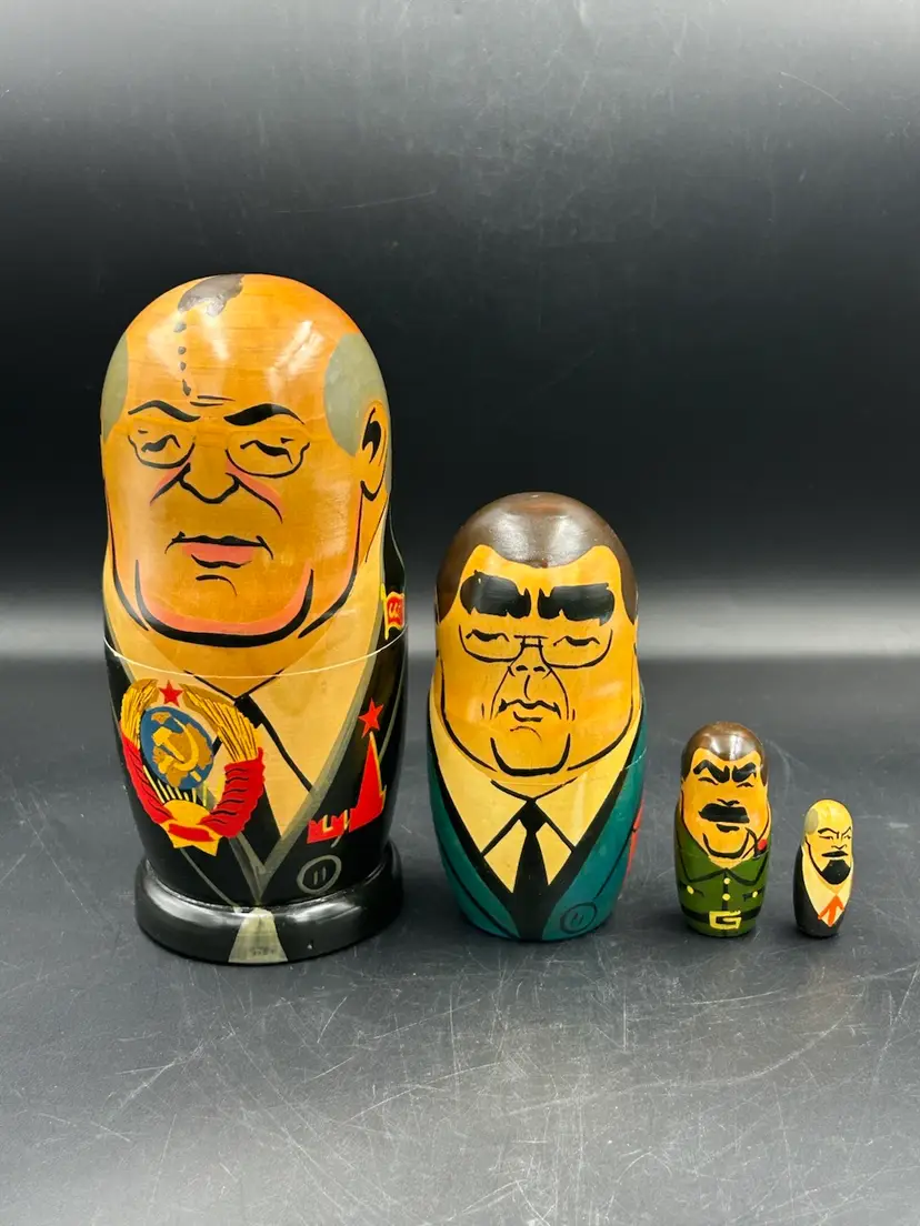 Vintage Russian Leaders Nesting Dolls - Set Of 4