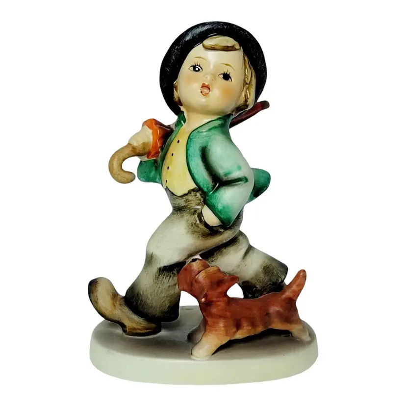 Vintage Hummel Figurine #5 Strolling Along 1980 Boy With a Dog