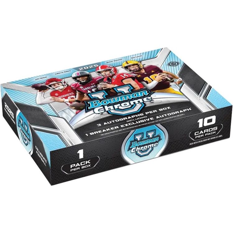 2025 Bowman Chrome University Football 10 Delight Box (case) PYT Live Rip #1 MBB1658 (stacked shipping)